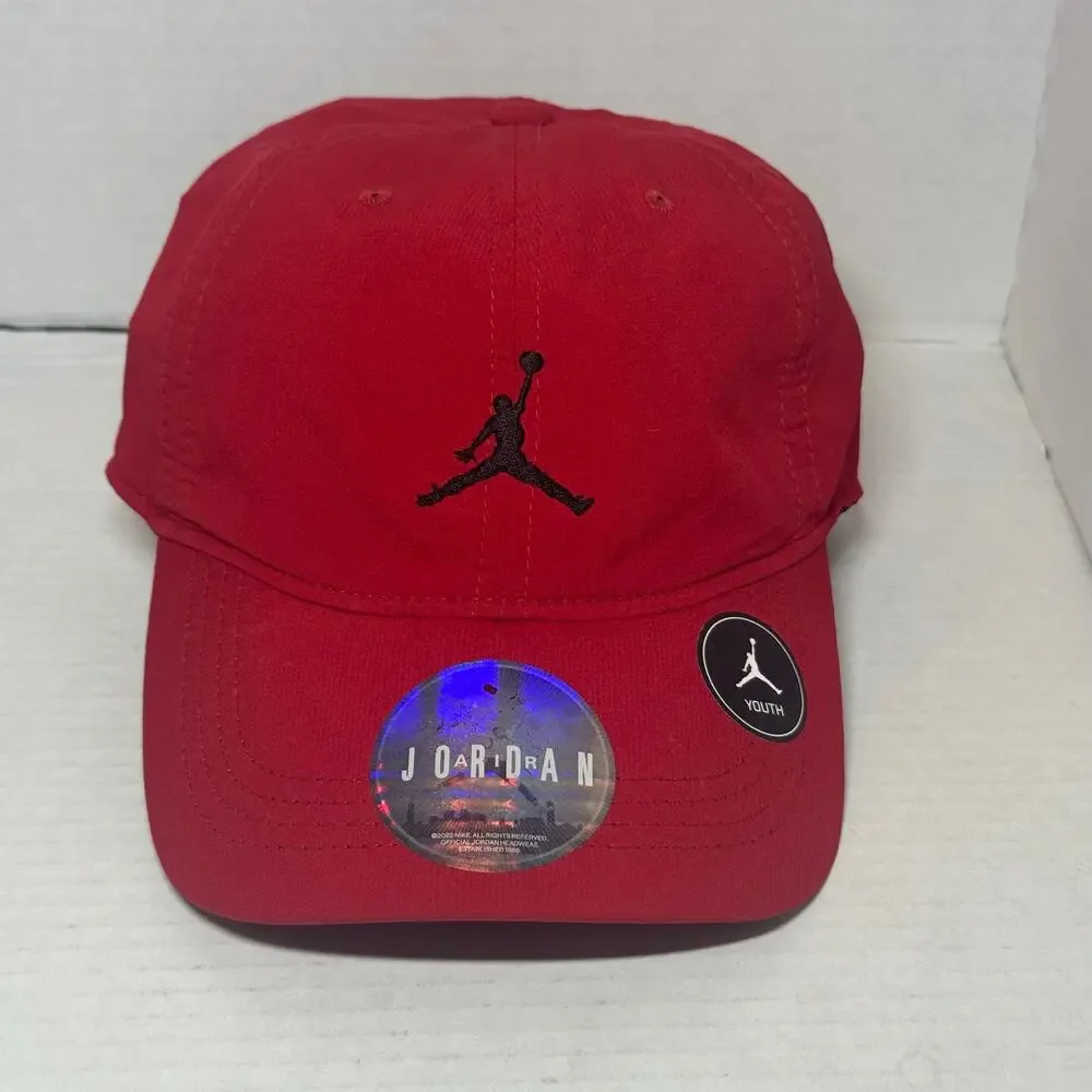 Michael Jordan Youth Hat Adjustable Snapback Red Black Embroidered Jumpman Logo